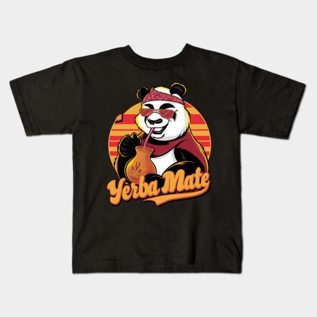 Yerba Mate, Panda Kids T-Shirt by Dylante